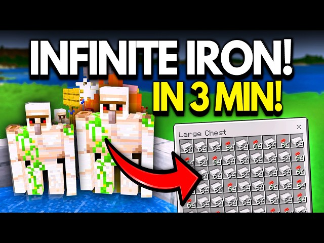 EASIEST IRON Farm In Minecraft Bedrock +1.21/26.2!