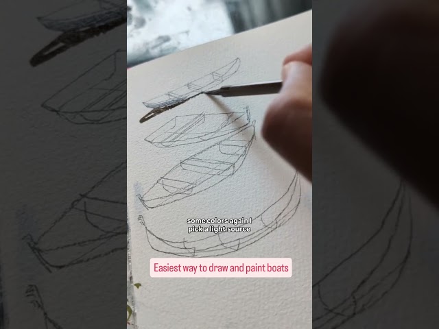 Easy boat with Watercolour Art