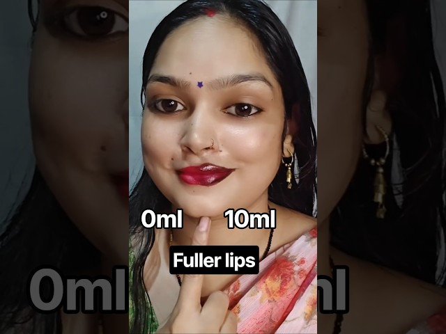 0 ml OR 10ml fuller Lips👄Tutorial😍#fullerlips #tutorial#shortvideo#youtubeshorts#virallipstickhack