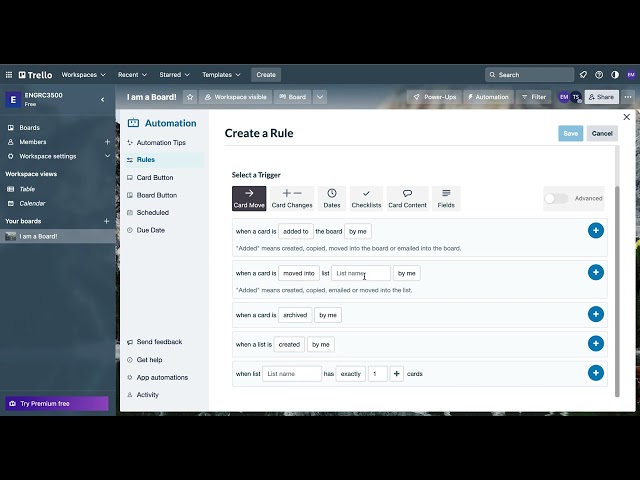 Trello Guide for Team Leads: Rules Automation