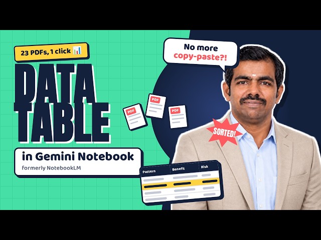 Stop Copy-Pasting from PDFs: Gemini Notebook Data Table Builds It for You (Formerly NotebookLM)