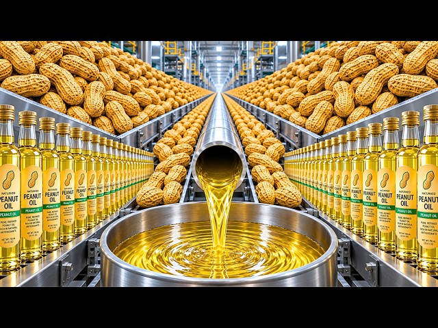 How Millions of Fresh Peanuts Are Turned Into Golden Peanut Oil | Full Factory Process