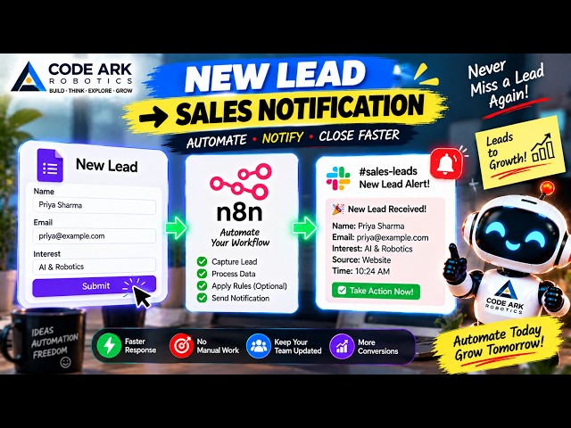 New Lead → Sales Notification Automatically with n8n 🤖 | Lead Automation