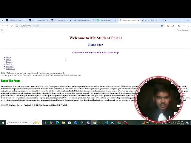 Home Page Basic Tutorial | Using by HTML | Harshit Bauddha