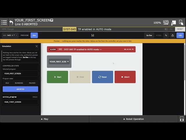 Tutorial on Building Your First Custom FANUC CRX Operator Screen with HMI Forge