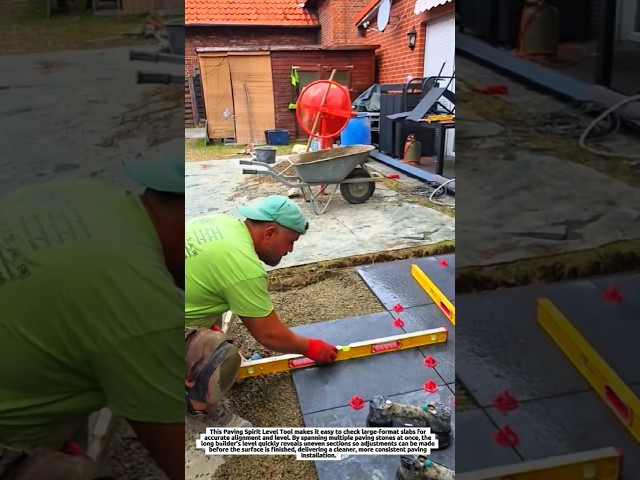 Large Format Paving Spirit Level Tool Aligns Patio Slabs for Precise Leveling & Professional Results