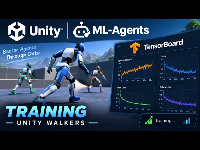 Unity ML-Agents Walker Training | 6,800 Agents, 34 Environments & TensorBoard