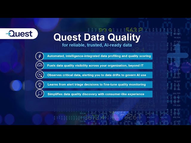 Quest Data Quality ensures reliable, trusted and AI-ready data