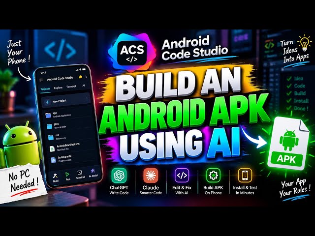 Build Your Own Android App Using AI 🤯 | No PC | Android Code Studio