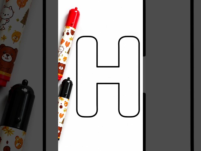 How to Color Letter H 🎨 | H is for House 🏠 | Coloring for Kids #shorts