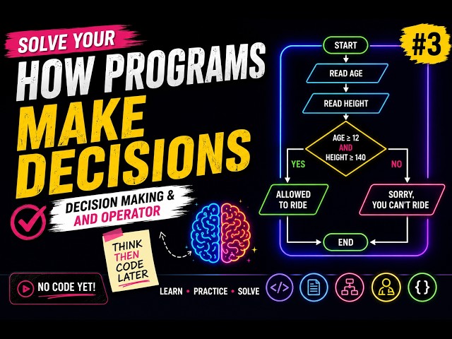 Algorithms & Problem Solving #3 | How Programs Make Decisions #Algorithms #problemsolving  #Cpp