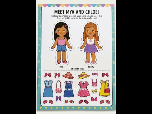 DIY Kawaii Paper Dolls! 🎀 Making Mya & Chloe's Sticker Book