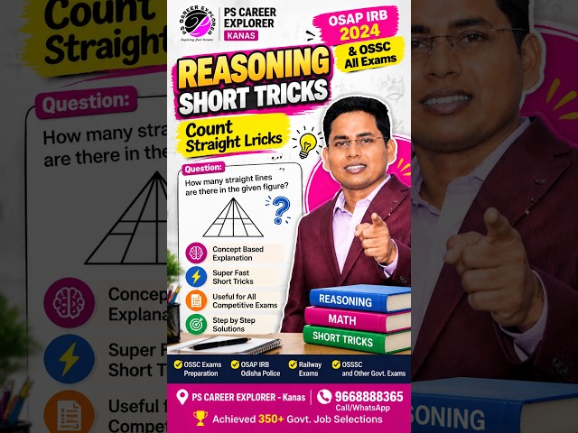 OSSC Math & Reasoning Short Tricks | Counting Straight Lines Trick by Suvasis Sir