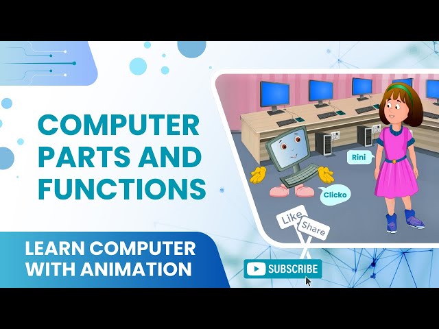 Basics of Computers | Computer Parts and Functions | Parts of Computer System Name [ Animation ]