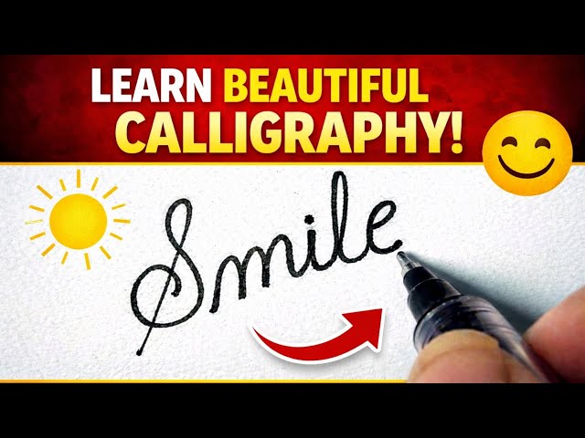 Calligraphy handwriting tutorial step by step learning | cursive easy smooth strokes for beginners