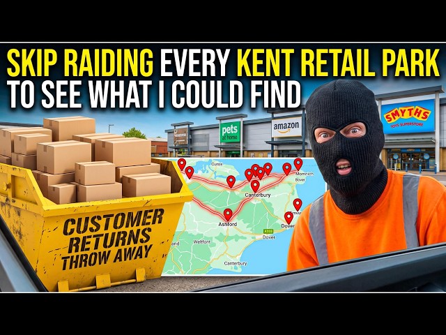 SKIP RAIDING RETAIL PARKS IN KENT😲, WHAT DID I FIND? DUMPSTER DIVING UK