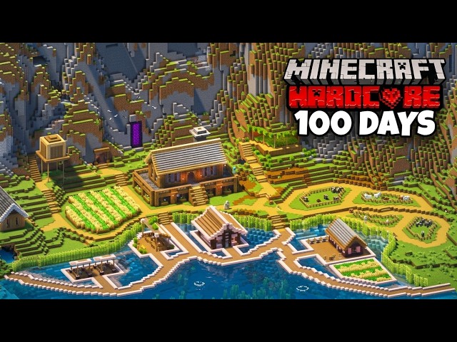 I Survived 100 DAYS in a GIANT CRATER in Hardcore Minecraft