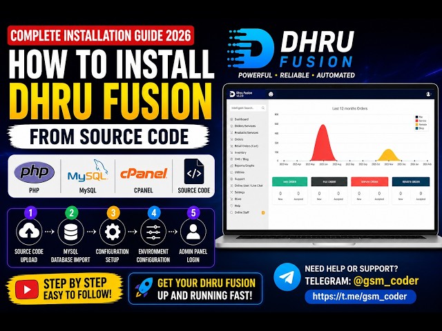 How to Install Dhru Fusion Script from Source Code | Complete Installation Guide 2026
