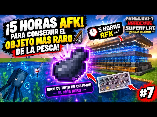 CONSEGUÍ EL OBJETO MÁS RARO DE LA PESCA!! 🎣| MINECRAFT HARDCORE SUPERFLAT: MÁS ALLÁ DEL LÍMITE #7