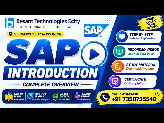 SAP Course Introduction | SAP Certification Course Bangalore   Besant Technologies Ecity