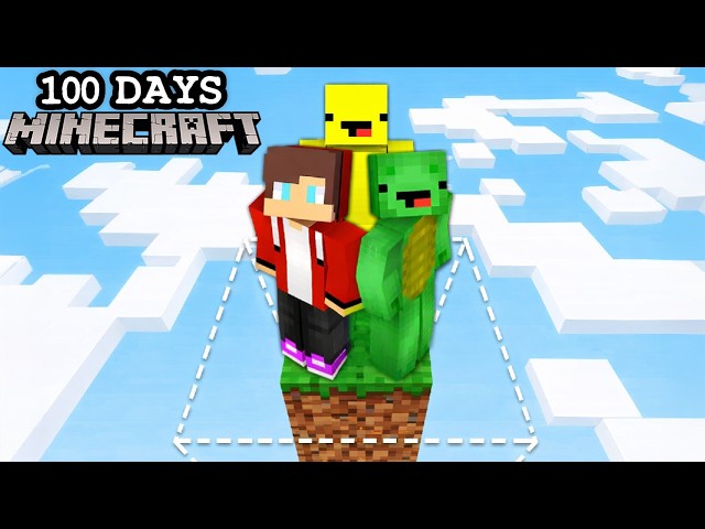JJ and Mikey Survived 100 Days in an EXPANDING WORLD in Minecraft