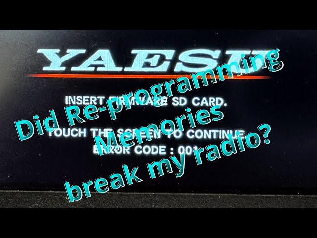 FTX-1 RT Systems Programming after a Firmware Update