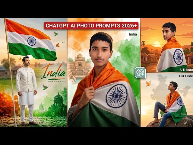 15 August AI Photo Prompts 2026 🇮🇳 | ChatGPT Se Viral Tiranga AI Photo Kaise Banaye (FREE)