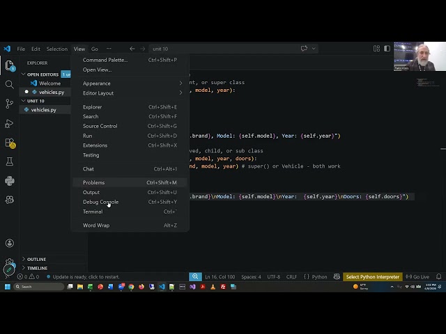 Python - Unit 10 - Exercise Completion - Inheritance, Inner Classes, & Polymorphism - Spring 2026