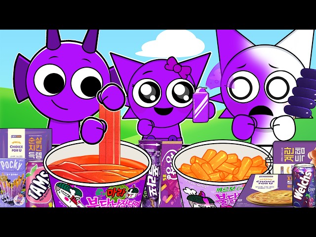 EVERYTHING in ONE COLOR for 24 HOURS Incredibox Sprunki  - Convenience Store MUKBANG Animation