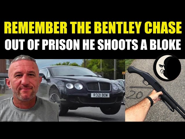 Bentley Car Chase Cage Fighter, shoots a man through a door at the highest pub. True Crime.