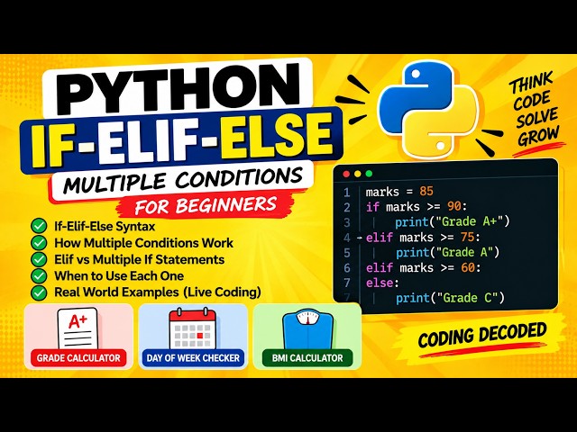 Python if-elif-else Explained | Multiple Conditions with Real Examples 🐍