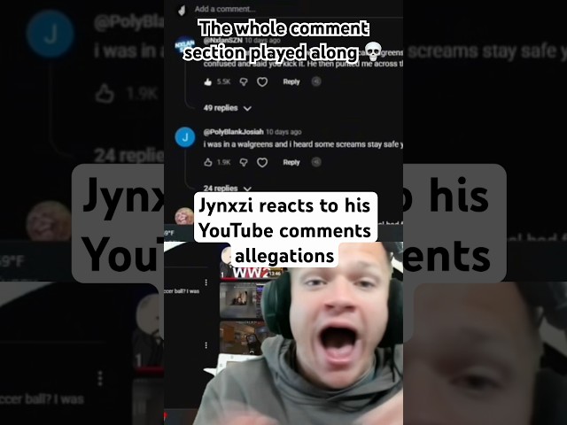 Jynxzi reacts to his YouTube allegations💔#jynxzi #reaction #youtube #comments #trolling#supermarket