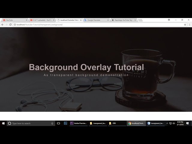 HTML & CSS Tutorial Transparent Background