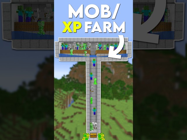 Minecraft: EASY MOB XP FARM TUTORIAL! 1.21 (Without Mob Spawner) #shorts #minecraft