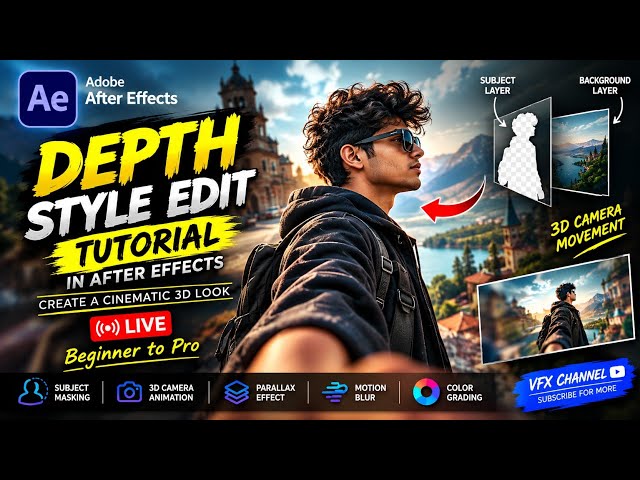 After Effects, Depth Style Edit, After Effects Tutorial,