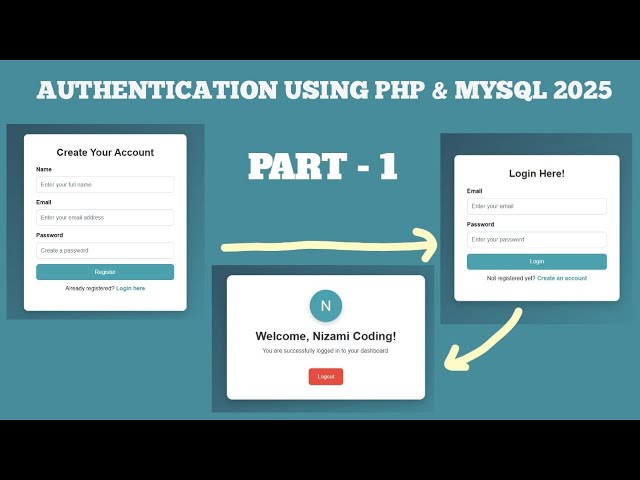 Authentication Part 1 Using PHP And MySQL 2025 | PHP Tutorial | #php #phptutorial #nizamicoding