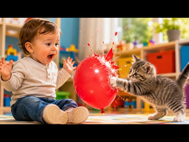 Funny Baby Moments with Cat  | Funny Baby and Cat 😺 👶| Non Stop Laughing and Giggles