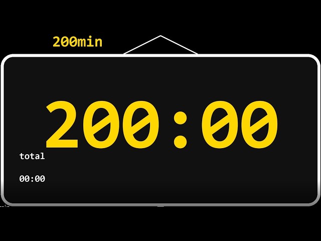 [Timer]200 Min Timer (3 Hr 20 Min) -(No sound) Free to use in your videos. No credit needed! Extrem