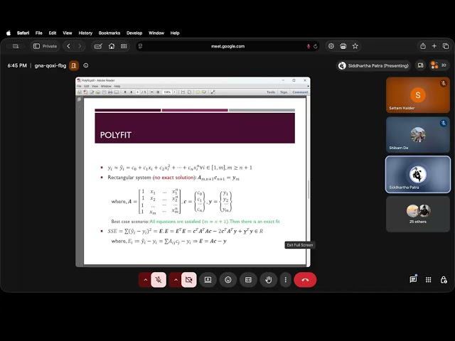 Polynomial fit, graphical representation, goodness of fit