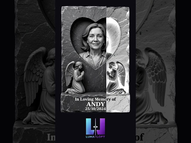 Photo to 3D Illusion Slate Memorial 🔥 Laser Engraving Ready with Luma-loft