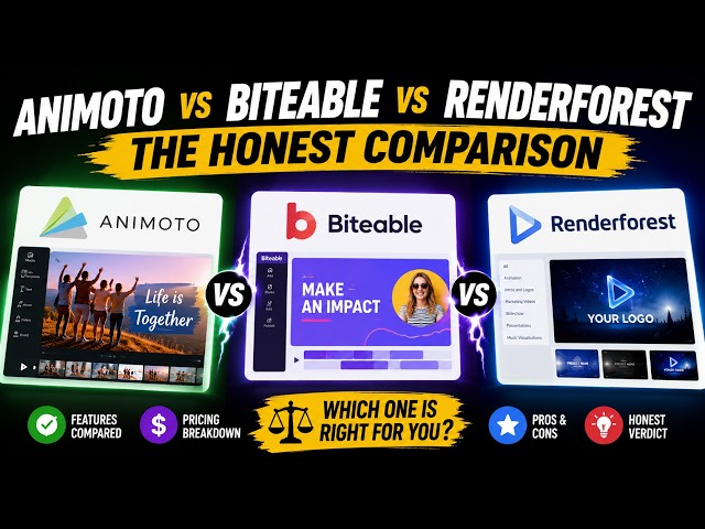Animoto vs Biteable vs Renderforest – The Honest Comparison