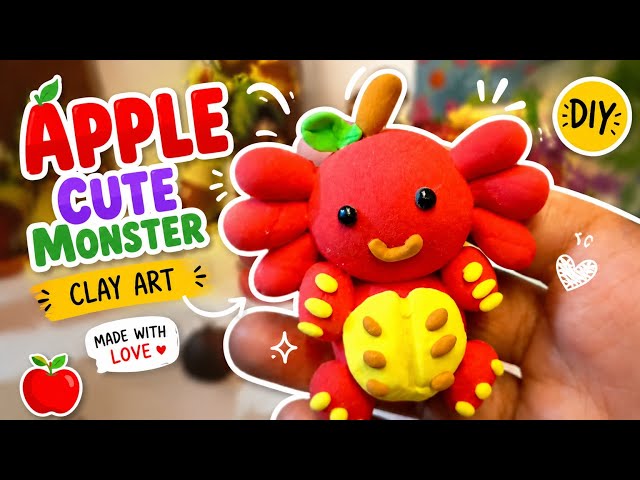 🍎 Cute Apple Monster Clay Tutorial | Easy DIY Clay Craft Idea @Craftopia_ by_ Nikita#art #viral#diy