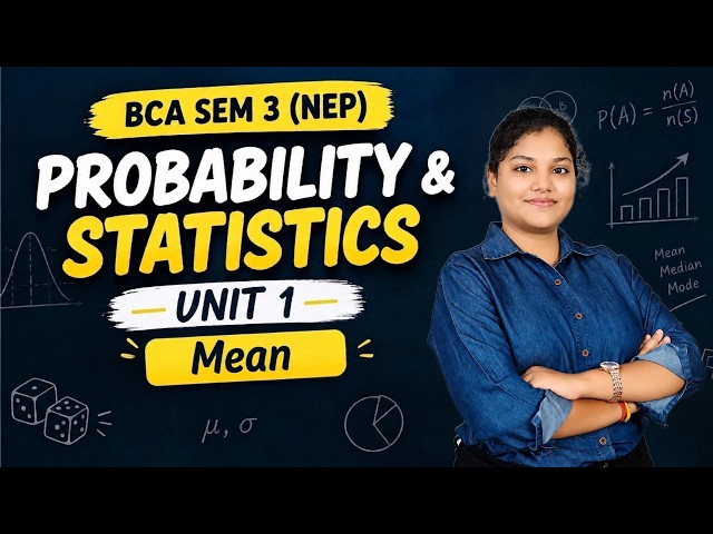 Arithmetic Mean| Probability & Statistics| Unit 1 Part-2| In Hindi