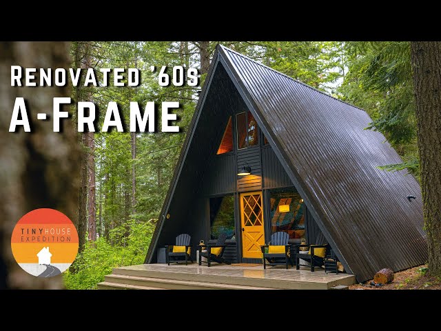 1960s Renovated A-FRAME Cabin in Woods - Small Space Inspiration!