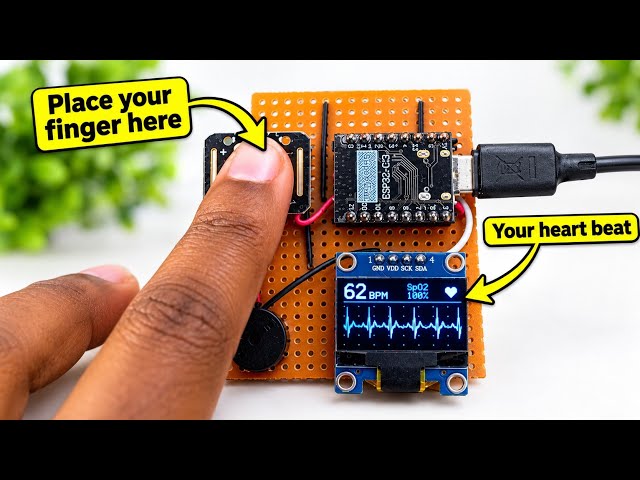 I Built a Real Hospital Heart Monitor in 60 Seconds (ESP32-C3)