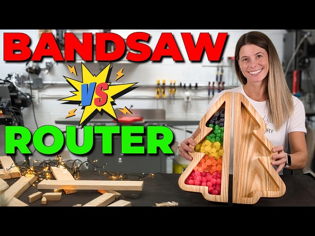 YOU Can BUILD Christmas Tree Snack Tray // Router VS Bandsaw (Free Template)