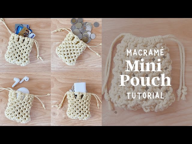 How to make: Easy Macrame Mini Pouch Organizer Tutorial for Beginners