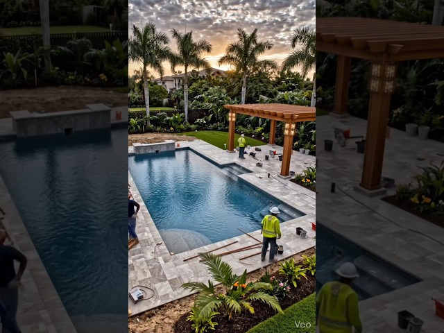 Abandoned Backyard → Luxury Paradise Transformation 😱 #beforeafter #renovation #restoration