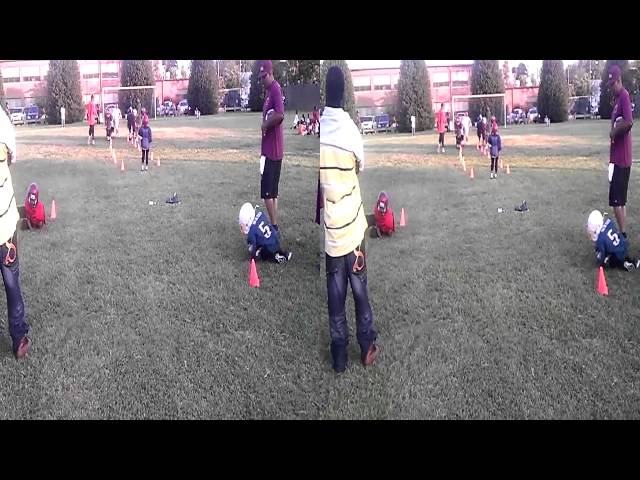 Hitting at football practice