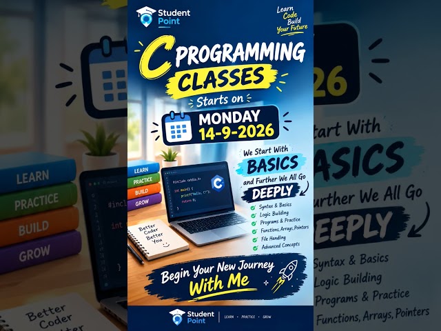 C-programming class learn from basics 💻🧑‍💻. #india